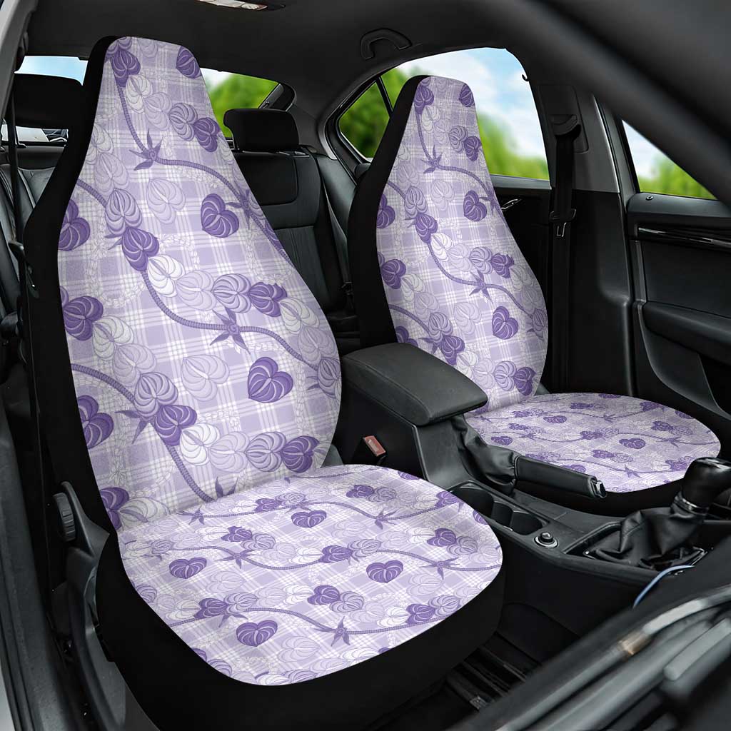 Anthurium Pikake Ti Leaf Palaka Car Seat Cover Purple Version LT01 One Size Purple - Polynesian Pride