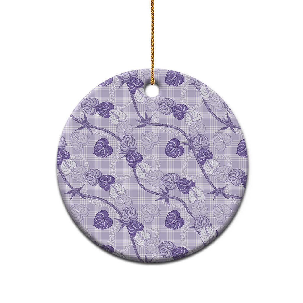 Anthurium Pikake Ti Leaf Palaka Ceramic Ornament Purple Version LT01 - Polynesian Pride