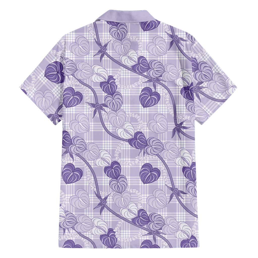 Anthurium Pikake Ti Leaf Palaka Family Matching Mermaid Dress and Hawaiian Shirt Purple Version LT01 - Polynesian Pride