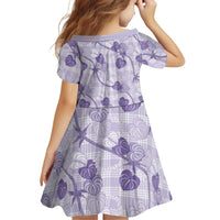 Anthurium Pikake Ti Leaf Palaka Family Matching Off Shoulder Maxi Dress and Hawaiian Shirt Purple Version LT01 - Polynesian Pride