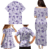 Anthurium Pikake Ti Leaf Palaka Family Matching Puletasi and Hawaiian Shirt Purple Version LT01 - Polynesian Pride