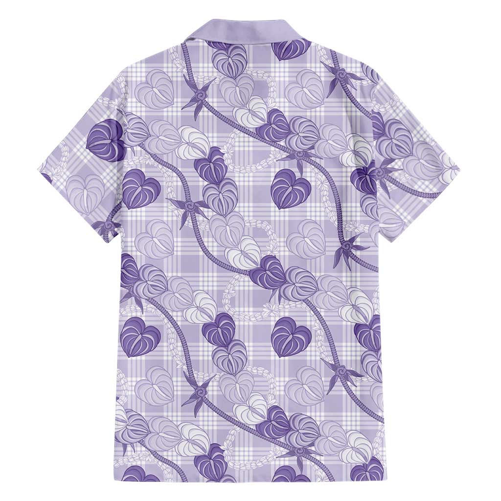 Anthurium Pikake Ti Leaf Palaka Family Matching Tank Maxi Dress and Hawaiian Shirt Purple Version LT01 - Polynesian Pride
