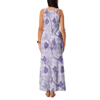 Anthurium Pikake Ti Leaf Palaka Family Matching Tank Maxi Dress and Hawaiian Shirt Purple Version LT01 - Polynesian Pride