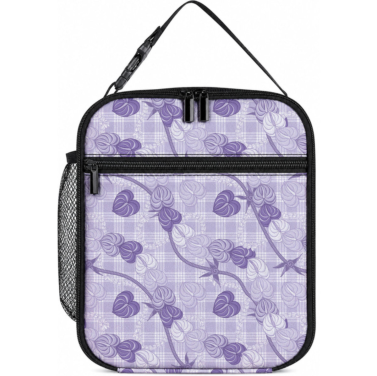 Anthurium Pikake Ti Leaf Palaka Lunch Bag Purple Version