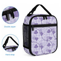 Anthurium Pikake Ti Leaf Palaka Lunch Bag Purple Version