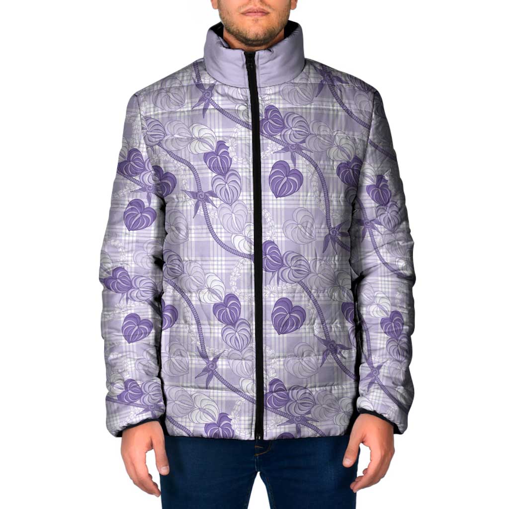 Anthurium Pikake Ti Leaf Palaka Padded Jacket Purple Version