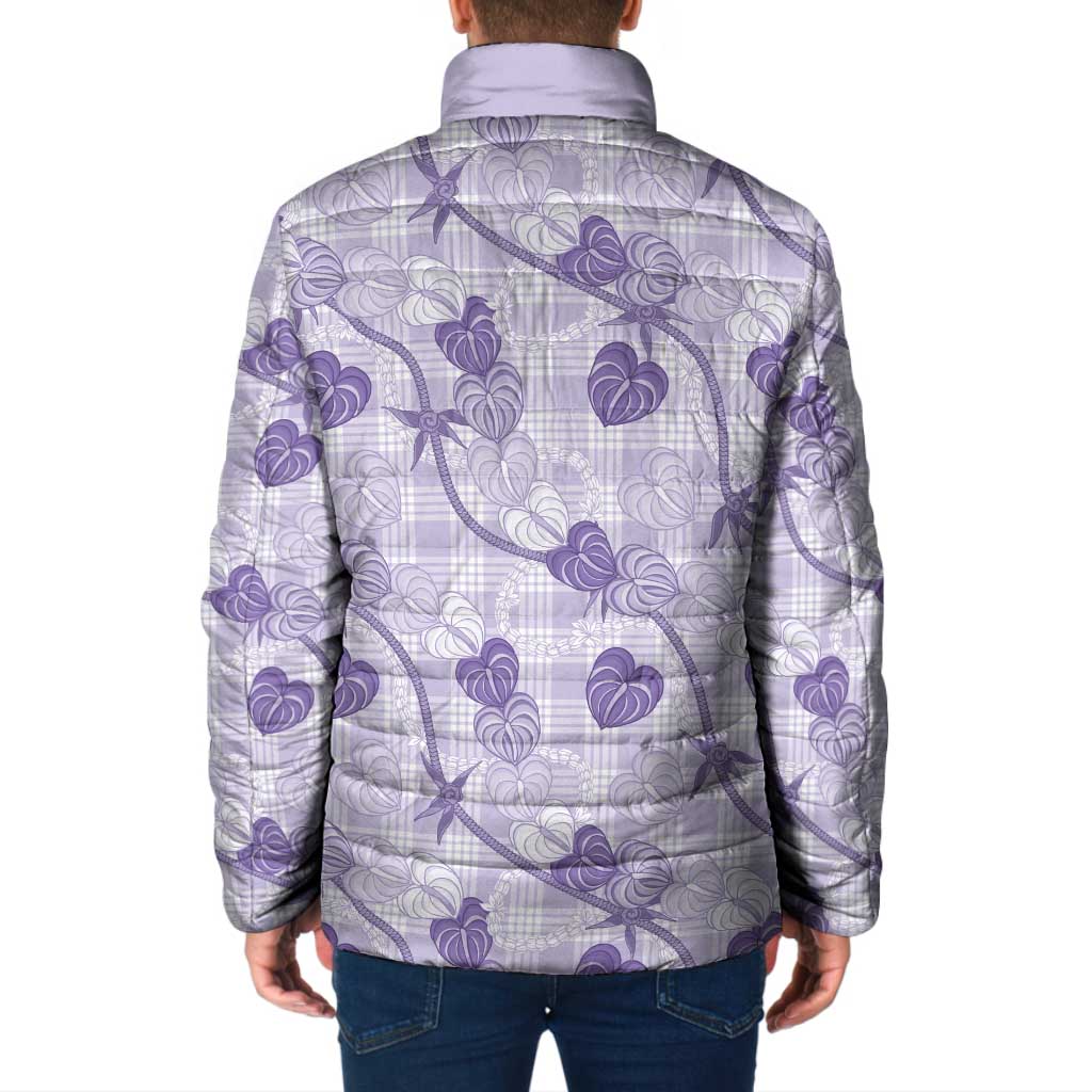 Anthurium Pikake Ti Leaf Palaka Padded Jacket Purple Version