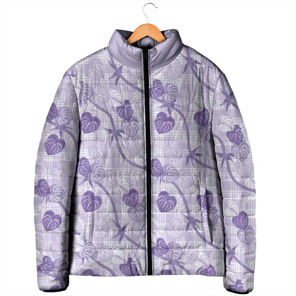 Anthurium Pikake Ti Leaf Palaka Padded Jacket Purple Version