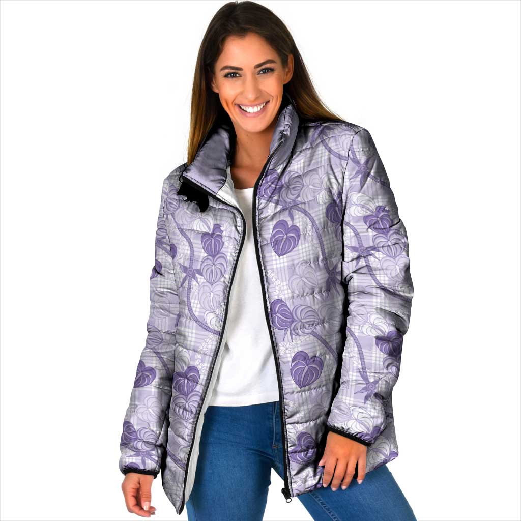 Anthurium Pikake Ti Leaf Palaka Padded Jacket Purple Version