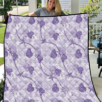 Anthurium Pikake Ti Leaf Palaka Quilt Purple Version LT01 Purple - Polynesian Pride