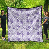 Anthurium Pikake Ti Leaf Palaka Quilt Purple Version LT01 - Polynesian Pride