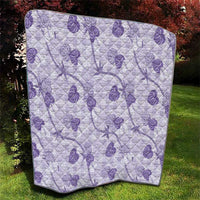 Anthurium Pikake Ti Leaf Palaka Quilt Purple Version LT01 - Polynesian Pride