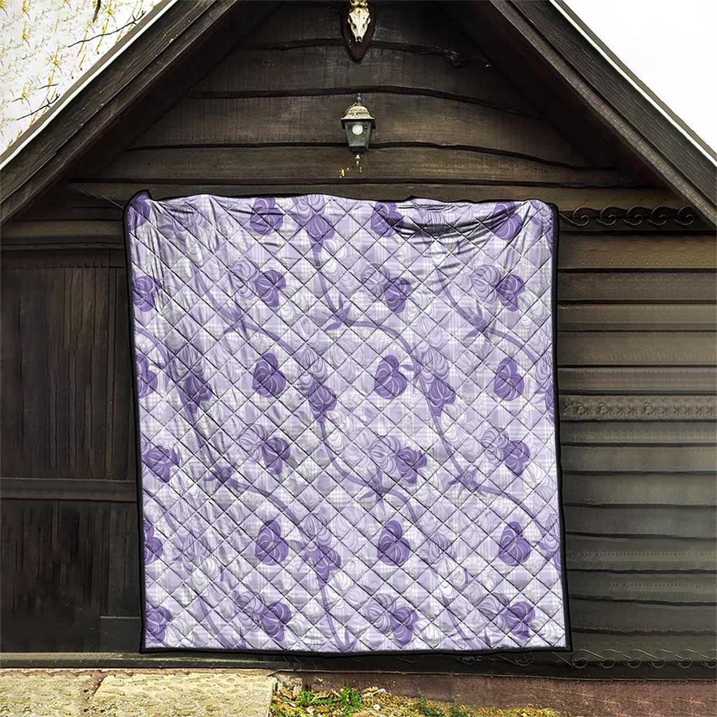 Anthurium Pikake Ti Leaf Palaka Quilt Purple Version LT01 - Polynesian Pride