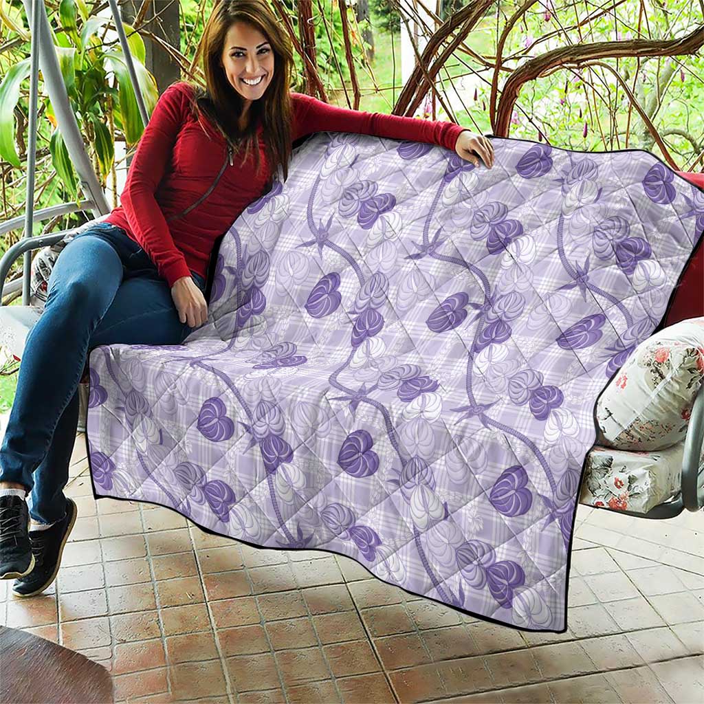 Anthurium Pikake Ti Leaf Palaka Quilt Purple Version LT01 - Polynesian Pride
