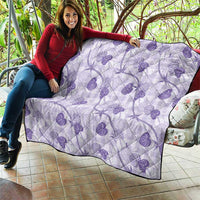 Anthurium Pikake Ti Leaf Palaka Quilt Purple Version LT01 - Polynesian Pride