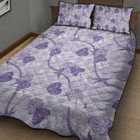 Anthurium Pikake Ti Leaf Palaka Quilt Bed Set Purple Version