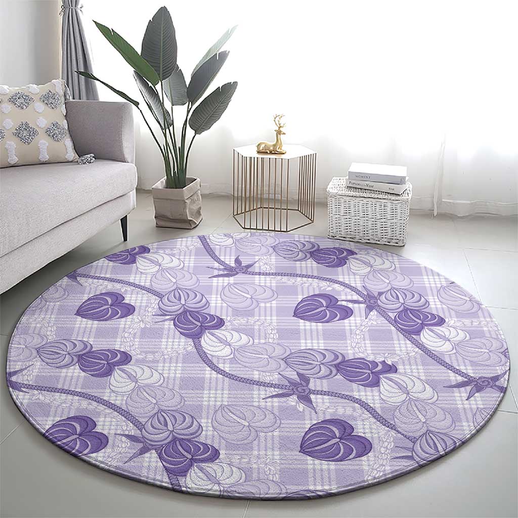 Anthurium Pikake Ti Leaf Palaka Round Carpet Purple Version