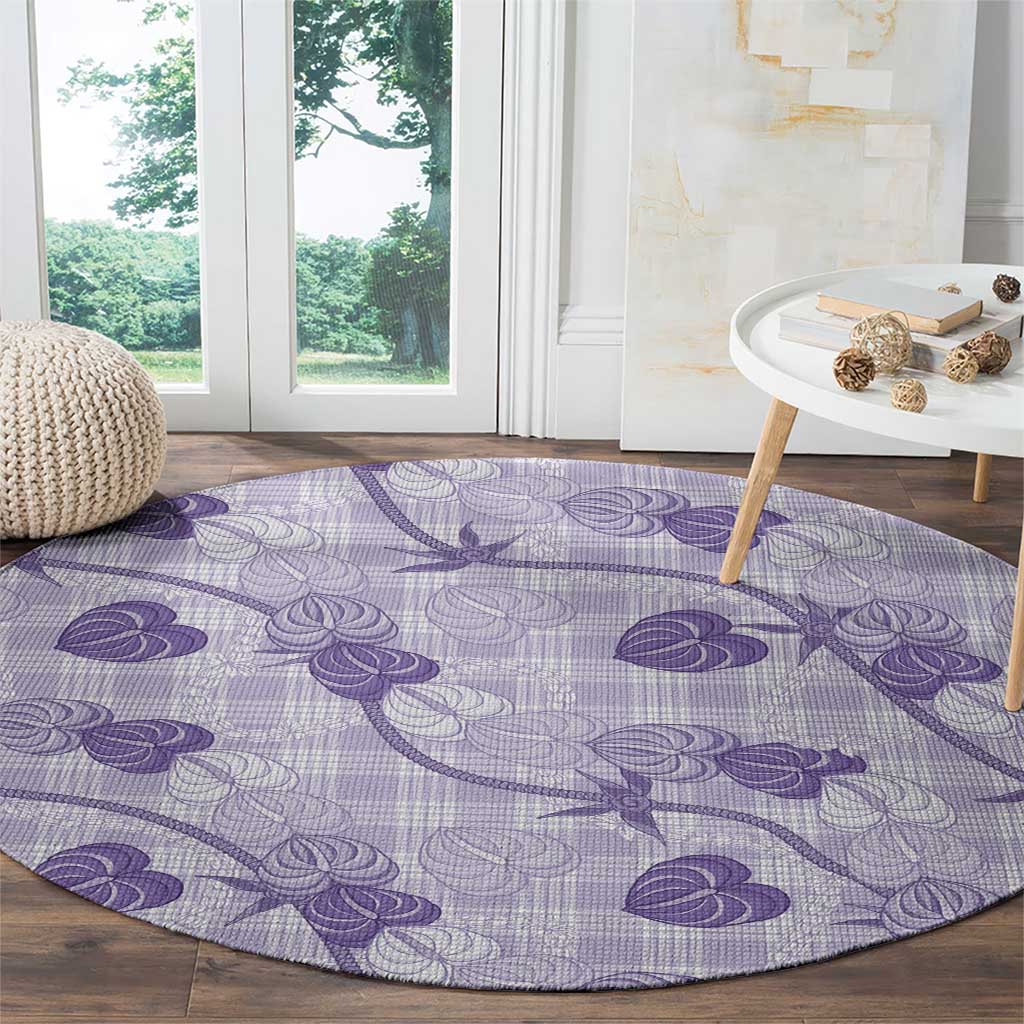 Anthurium Pikake Ti Leaf Palaka Round Carpet Purple Version
