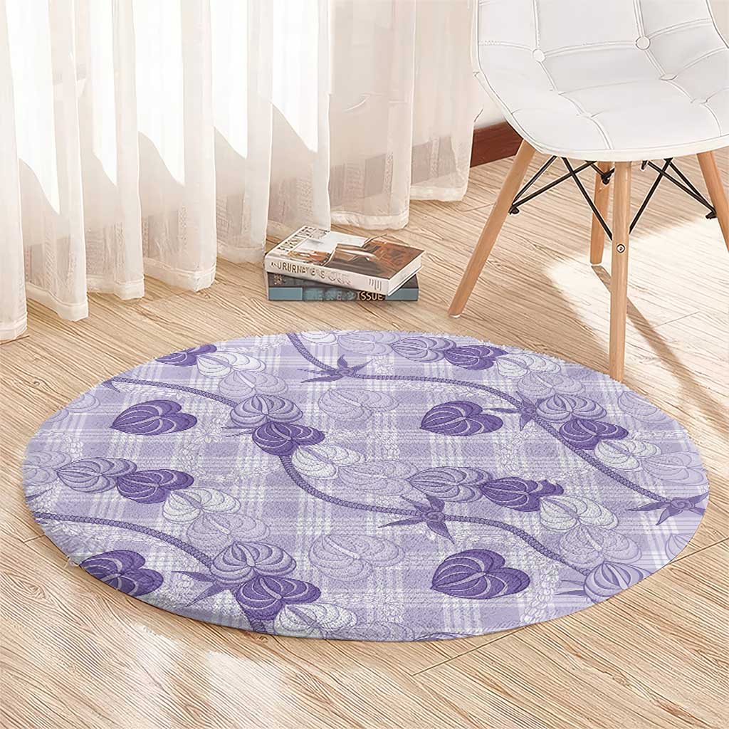 Anthurium Pikake Ti Leaf Palaka Round Carpet Purple Version