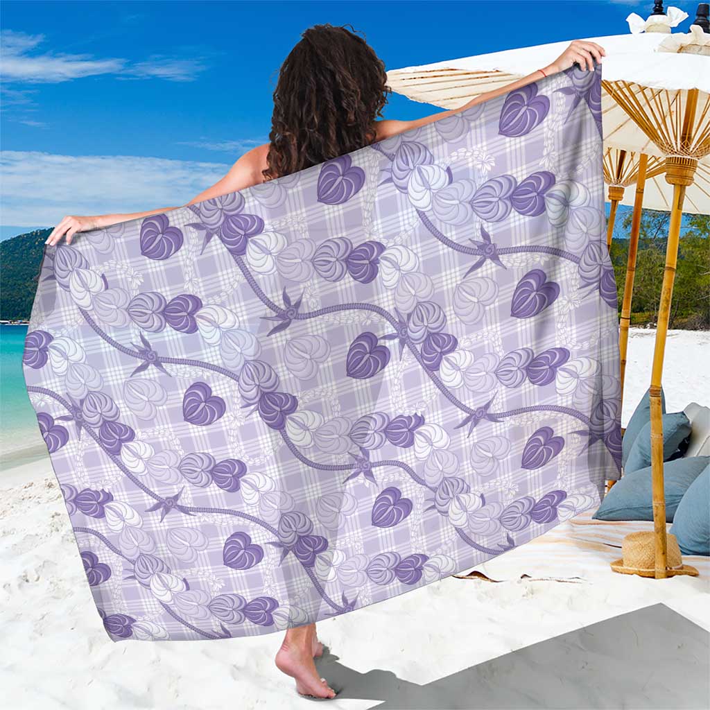 Anthurium Pikake Ti Leaf Palaka Sarong Purple Version LT01 One Size 44 x 66 inches Purple - Polynesian Pride