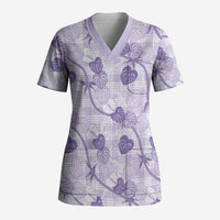 Anthurium Pikake Ti Leaf Palaka Scrub Top Purple Version LT01 Adult Purple - Polynesian Pride