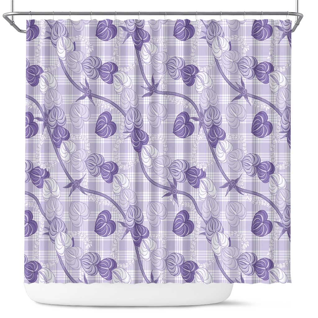 Anthurium Pikake Ti Leaf Palaka Shower Curtain Purple Version