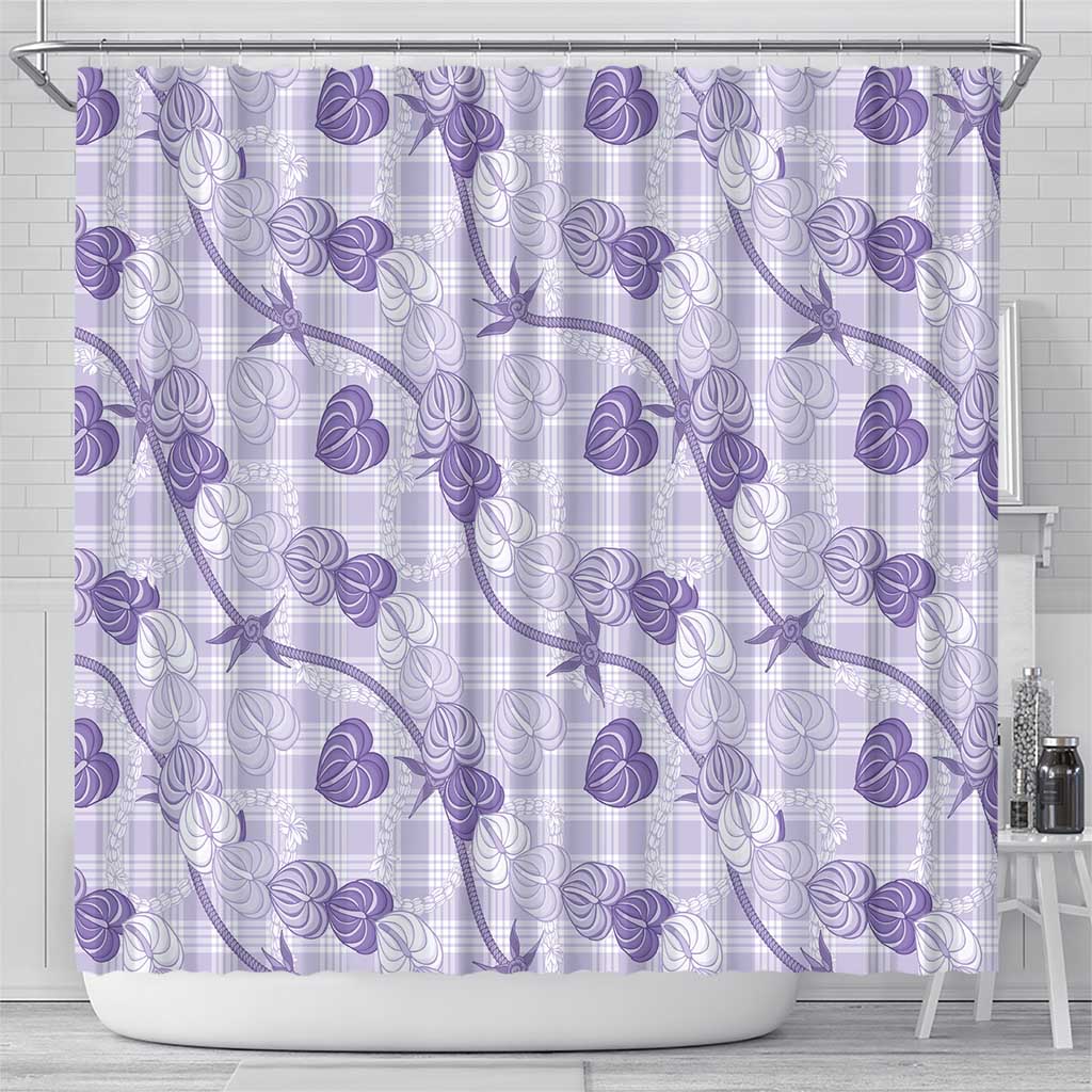 Anthurium Pikake Ti Leaf Palaka Shower Curtain Purple Version