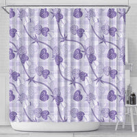 Anthurium Pikake Ti Leaf Palaka Shower Curtain Purple Version