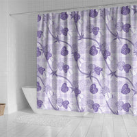 Anthurium Pikake Ti Leaf Palaka Shower Curtain Purple Version