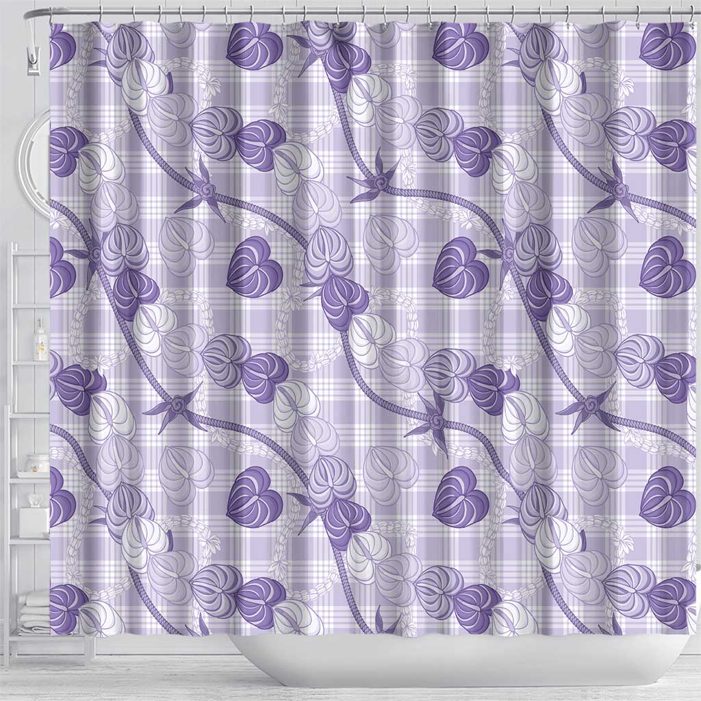 Anthurium Pikake Ti Leaf Palaka Shower Curtain Purple Version