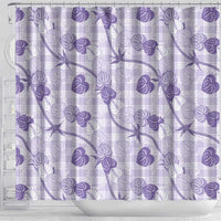 Anthurium Pikake Ti Leaf Palaka Shower Curtain Purple Version