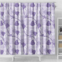 Anthurium Pikake Ti Leaf Palaka Shower Curtain Purple Version