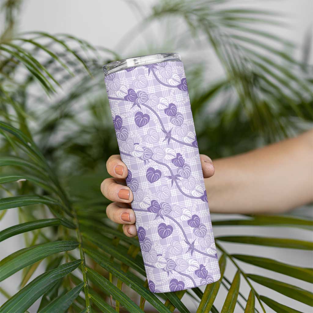Anthurium Pikake Ti Leaf Palaka Skinny Tumbler Purple Version
