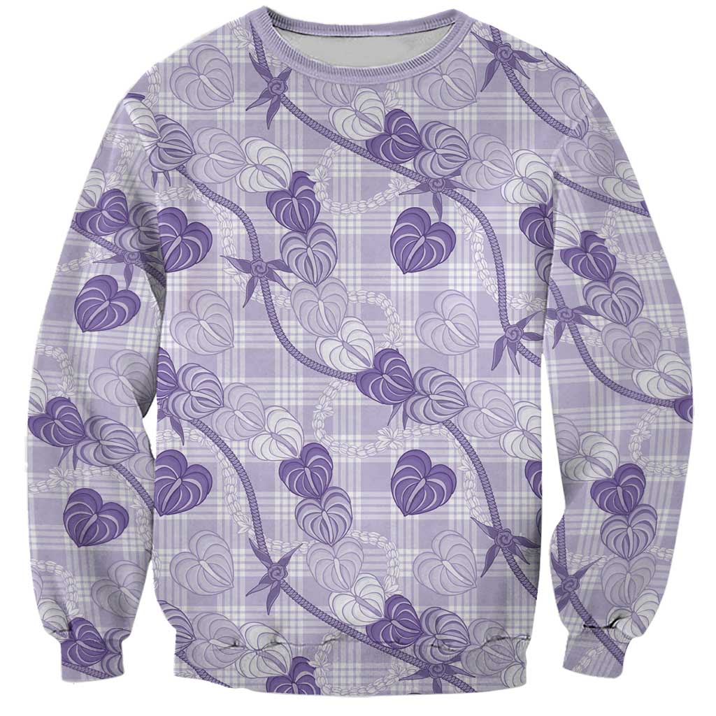 Anthurium Pikake Ti Leaf Palaka Sweatshirt Purple Version
