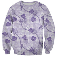 Anthurium Pikake Ti Leaf Palaka Sweatshirt Purple Version