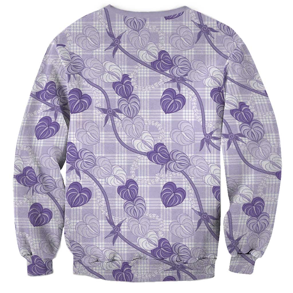 Anthurium Pikake Ti Leaf Palaka Sweatshirt Purple Version