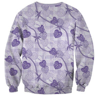 Anthurium Pikake Ti Leaf Palaka Sweatshirt Purple Version