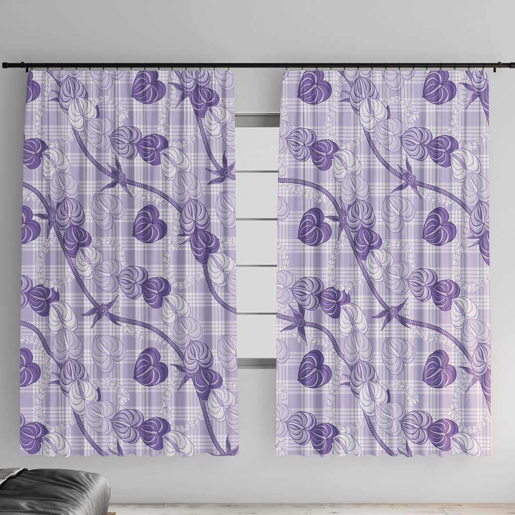Anthurium Pikake Ti Leaf Palaka Window Curtain Purple Version