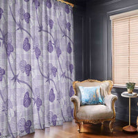 Anthurium Pikake Ti Leaf Palaka Window Curtain Purple Version