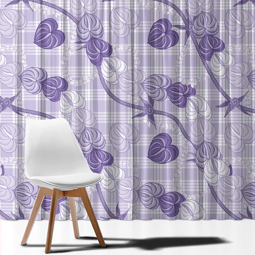 Anthurium Pikake Ti Leaf Palaka Window Curtain Purple Version