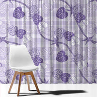 Anthurium Pikake Ti Leaf Palaka Window Curtain Purple Version