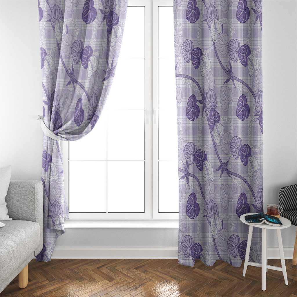 Anthurium Pikake Ti Leaf Palaka Window Curtain Purple Version