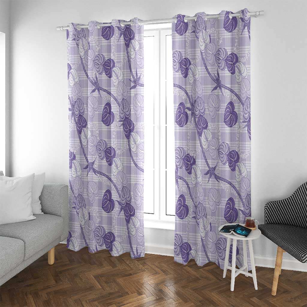 Anthurium Pikake Ti Leaf Palaka Window Curtain Purple Version