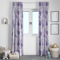 Anthurium Pikake Ti Leaf Palaka Window Curtain Purple Version