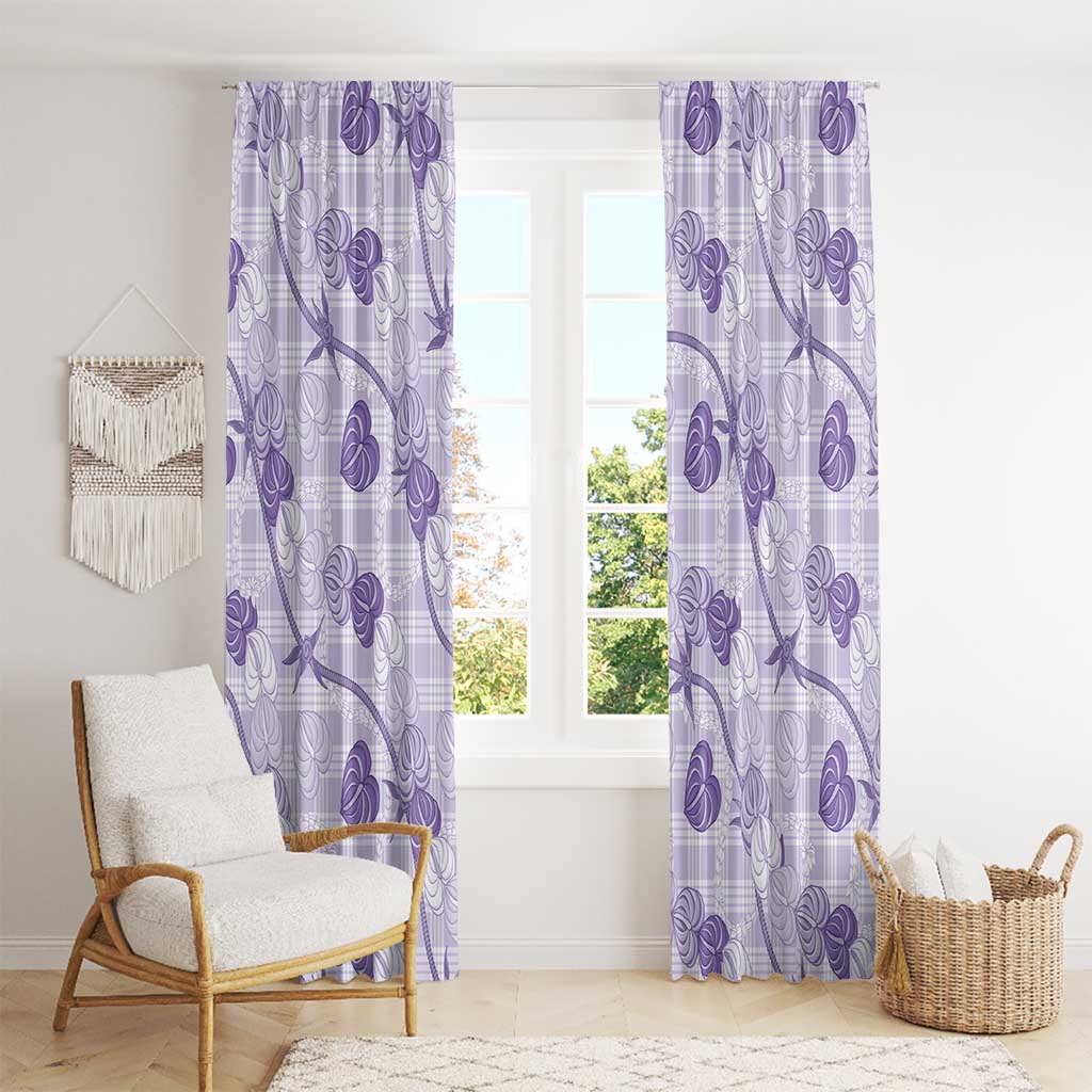 Anthurium Pikake Ti Leaf Palaka Window Curtain Purple Version
