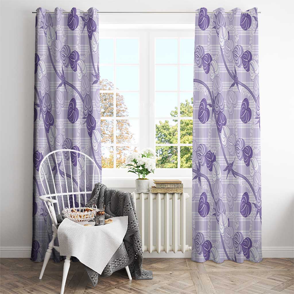 Anthurium Pikake Ti Leaf Palaka Window Curtain Purple Version