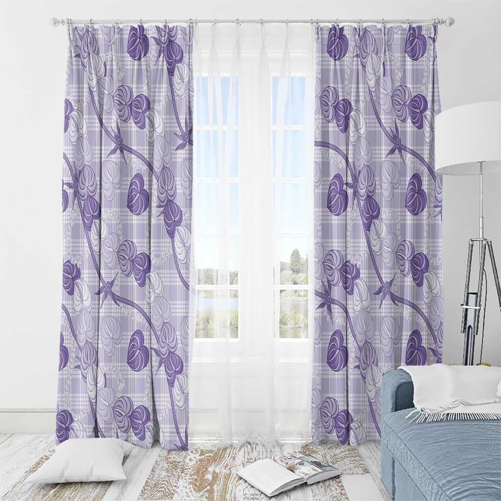 Anthurium Pikake Ti Leaf Palaka Window Curtain Purple Version