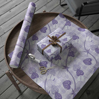 Anthurium Pikake Ti Leaf Palaka Wrapping Paper Purple Version LT01 - Polynesian Pride