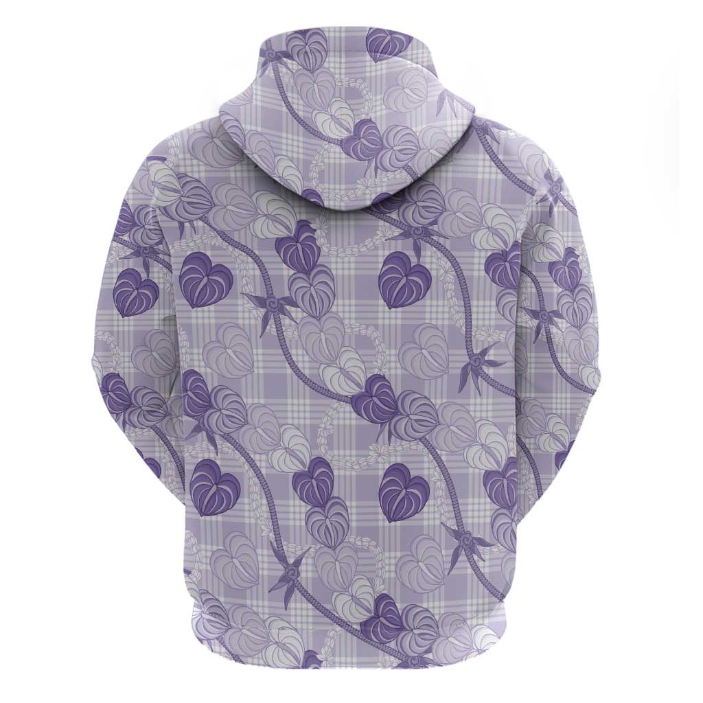 Anthurium Pikake Ti Leaf Palaka Zip Hoodie Purple Version