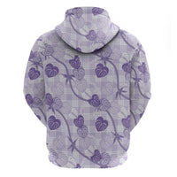 Anthurium Pikake Ti Leaf Palaka Zip Hoodie Purple Version